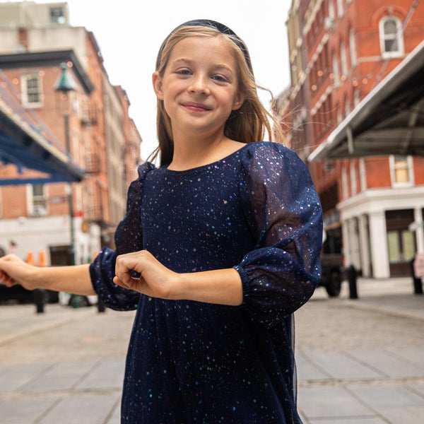 Appaman Chelsea Bow Dress Navy Blue