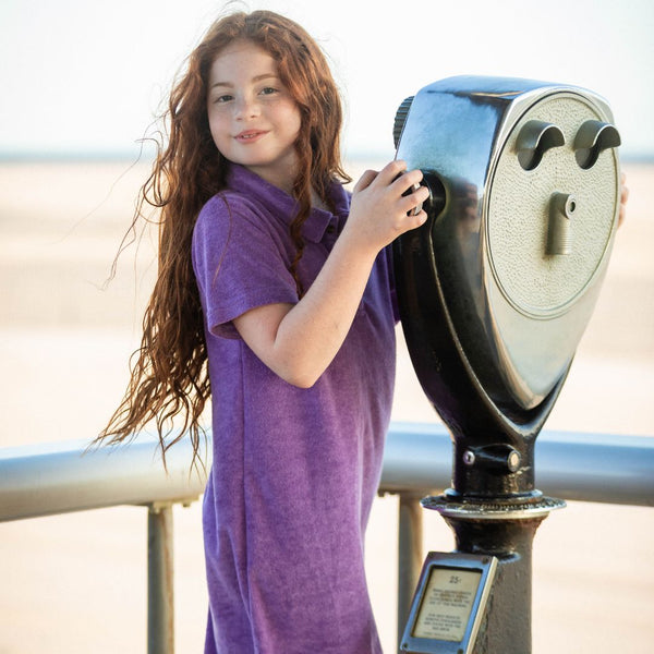 Appaman Fairbanks Terry Polo Dress Violet Purple