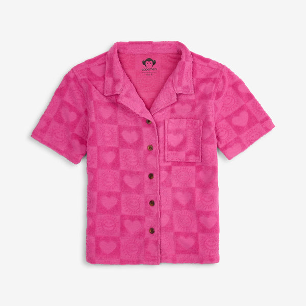 Appaman Girls Resort Terry Shirt Sunny Check