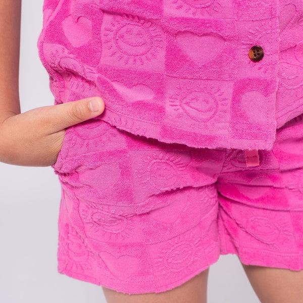 Appaman Girls Resort Terry Shorts Sunny Check