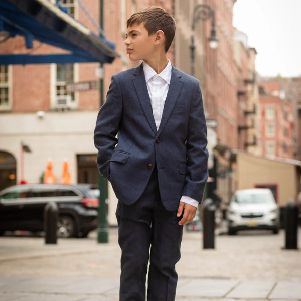 Appaman Linen Relaxed Suit Blue Nights