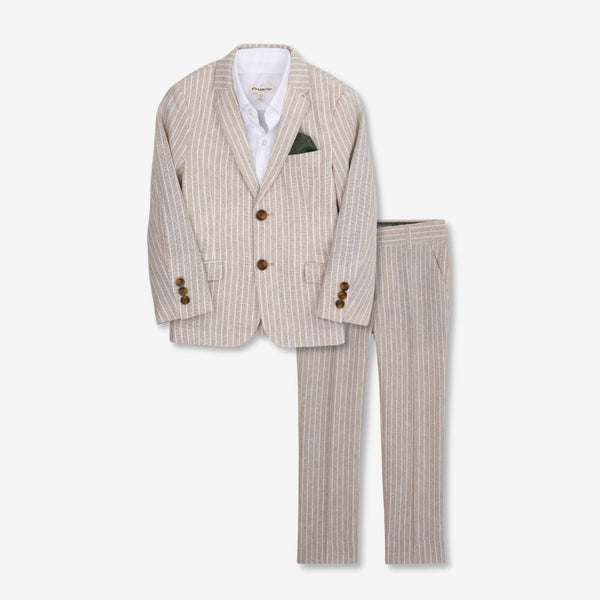 appaman Linen Relaxed Suit Sand Stripe