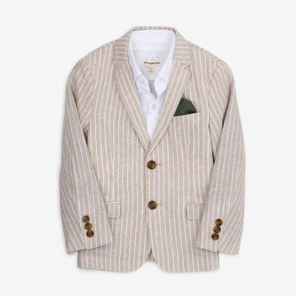 Appaman Linen Sports Jacket Sand Stripe