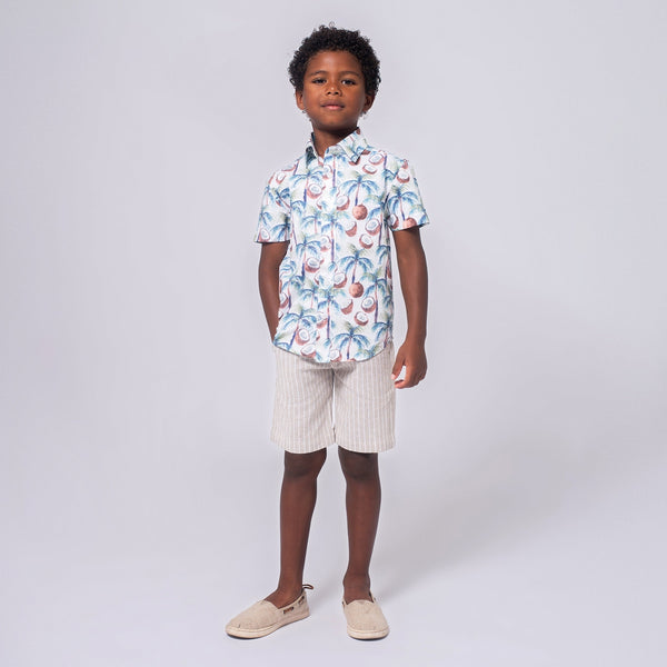 Appaman Linen Trouser Short Sand Stripe