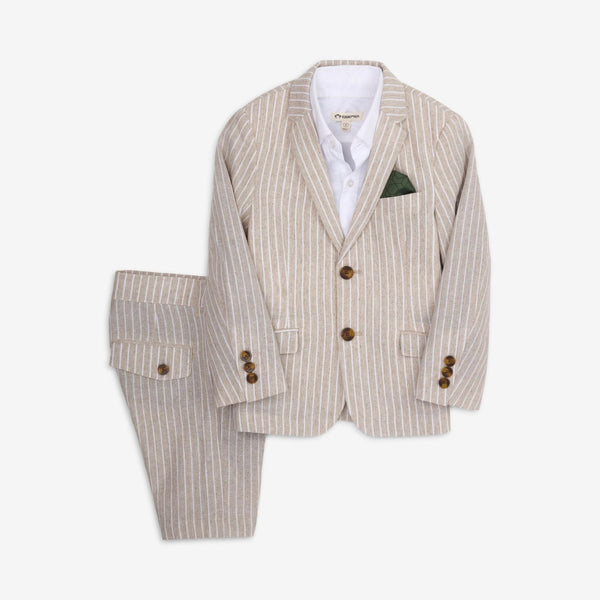 appaman Linen Trouser Shorts Suit Sand Stripe