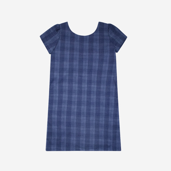 appaman Lulu Bow Dress Indigo Glen Plaid