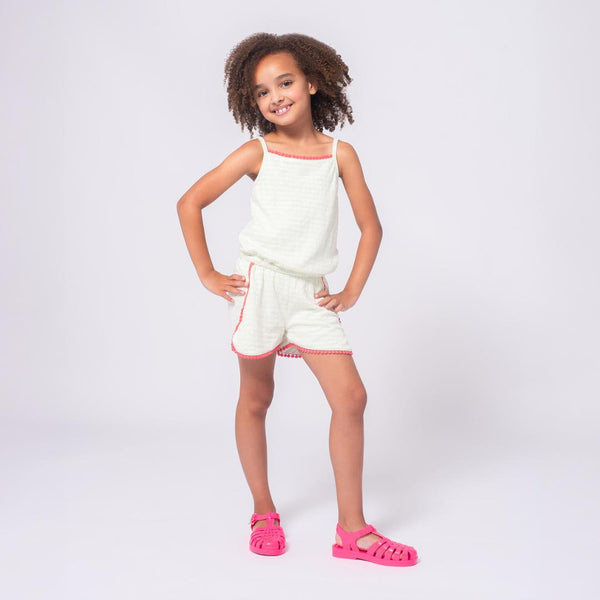 appaman Novia Romper Light Green Stripe