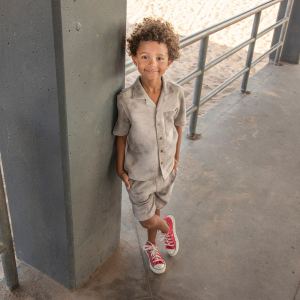 Appaman Resort Shirt Grey Tie Dye