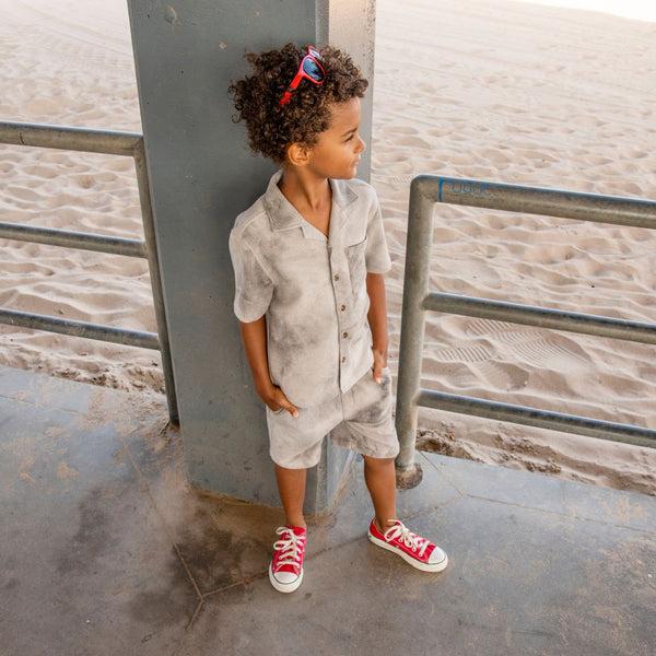 Appaman Resort Shirt Grey Tie Dye