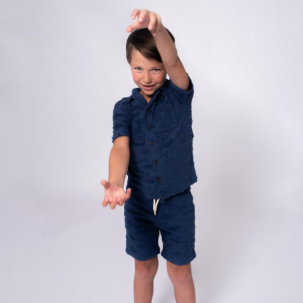 Appaman Resort Terry Shirt Navy Shark