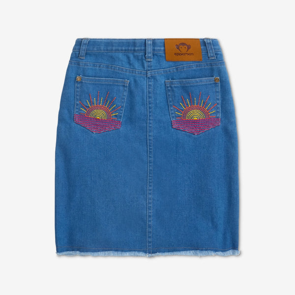 Appaman Rhodes Midi Denim Skirt Blue Jean