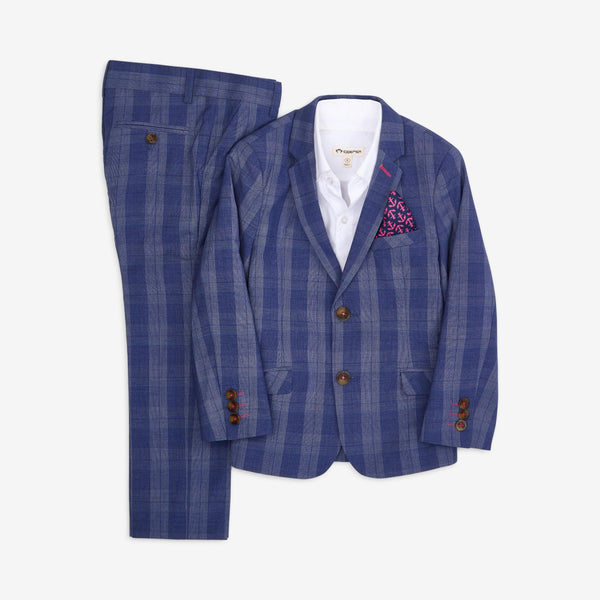 Appaman Stretchy Mod Suit Indigo Glen Plaid