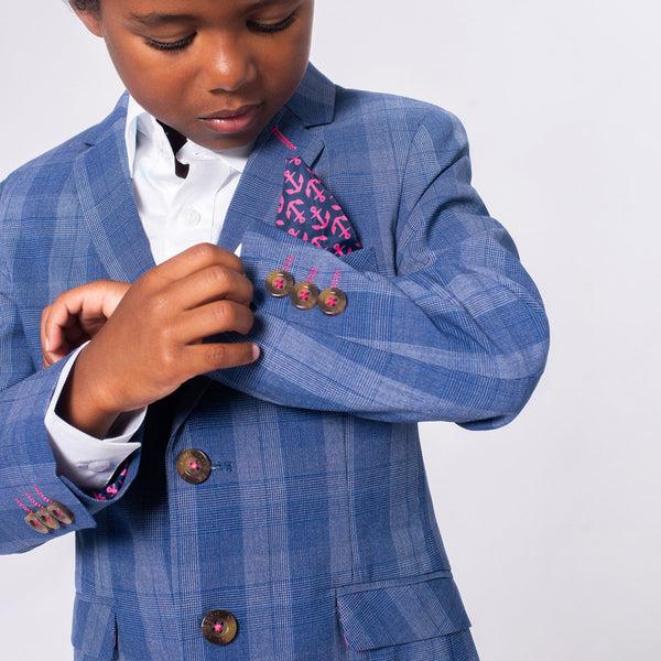 Appaman Stretchy Mod Suit Indigo Glen Plaid