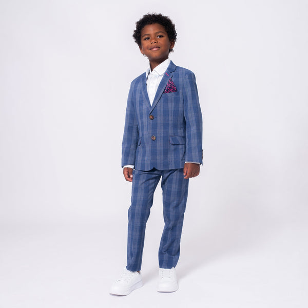 appaman Stretchy Mod Suit Indigo Glen Plaid