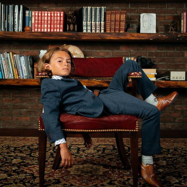 Appaman Stretchy Mod Suit Indigo Wales Check