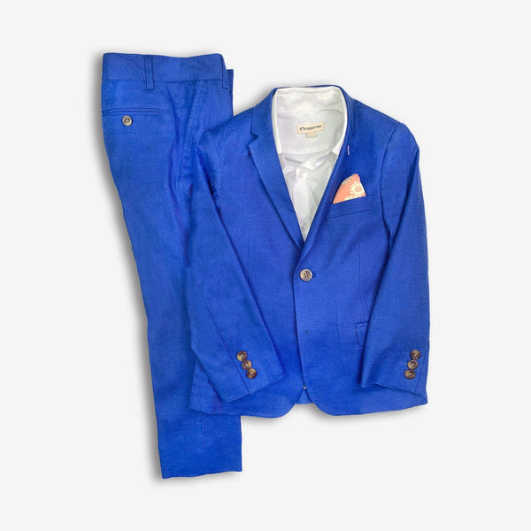 appaman Stretchy Mod Suit Nautical Blue Linen