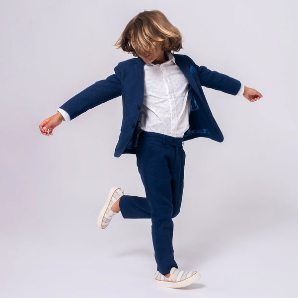 Appaman Stretchy Suit Pant Estate Blue Linen