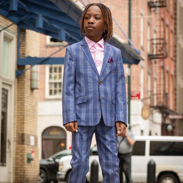 Appaman Stretchy Suit Pant Indigo Glen Plaid