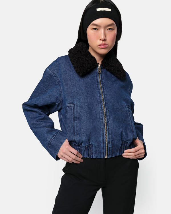 Apparis Carine Bomber Indigo & Noir