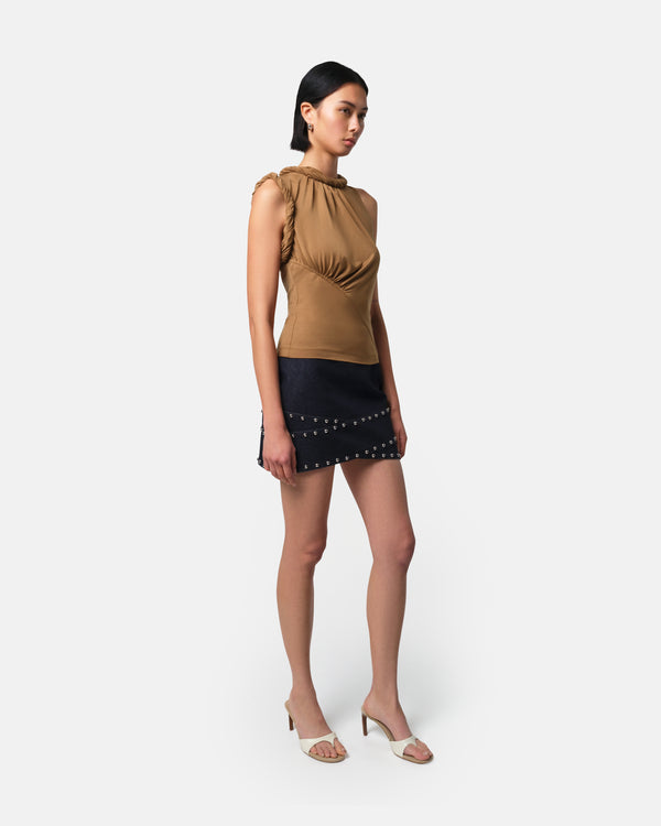Apparis Georgia Twist Top Saddle Brown