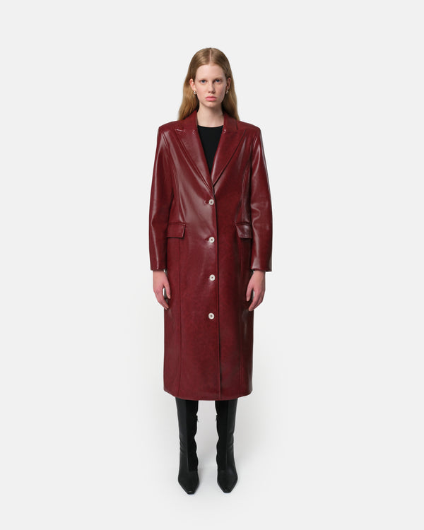 apparis Lauren Overcoat Crimson