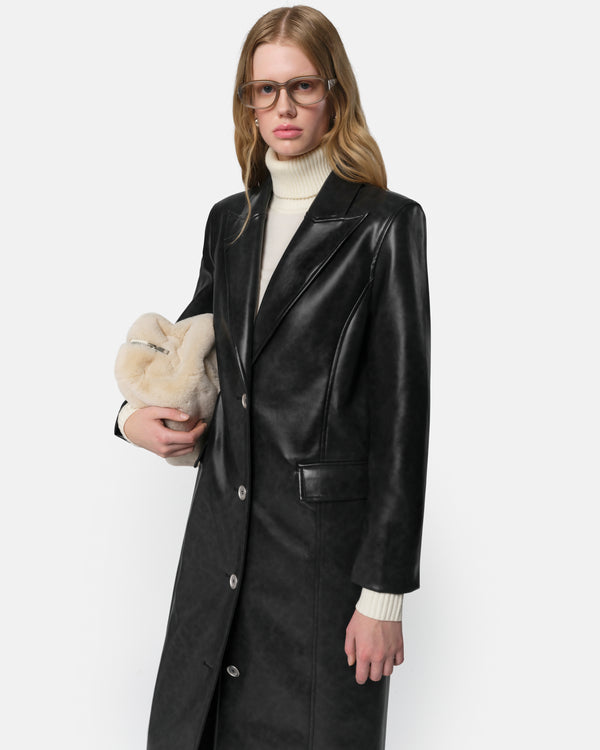 Apparis Lauren Overcoat Noir