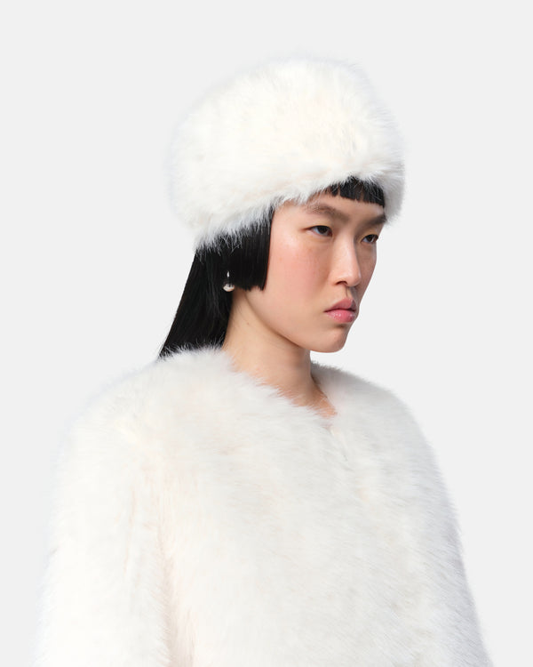 Apparis Margot Pillbox Hat Blanc