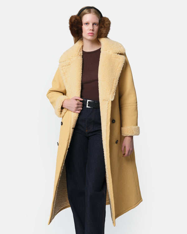 Apparis Simone Overcoat Custard