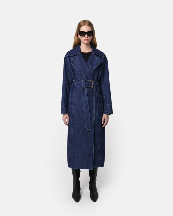 apparis Tate Trench Indigo