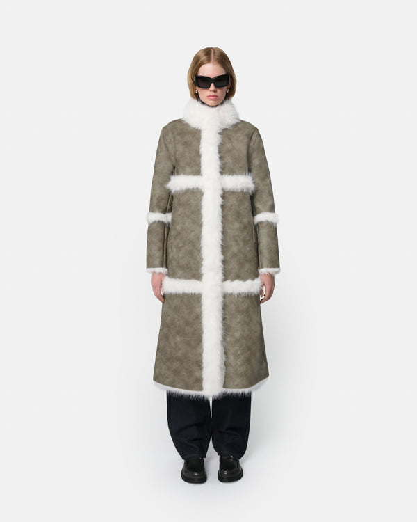 apparis Tilly Coat Sage & Blanc