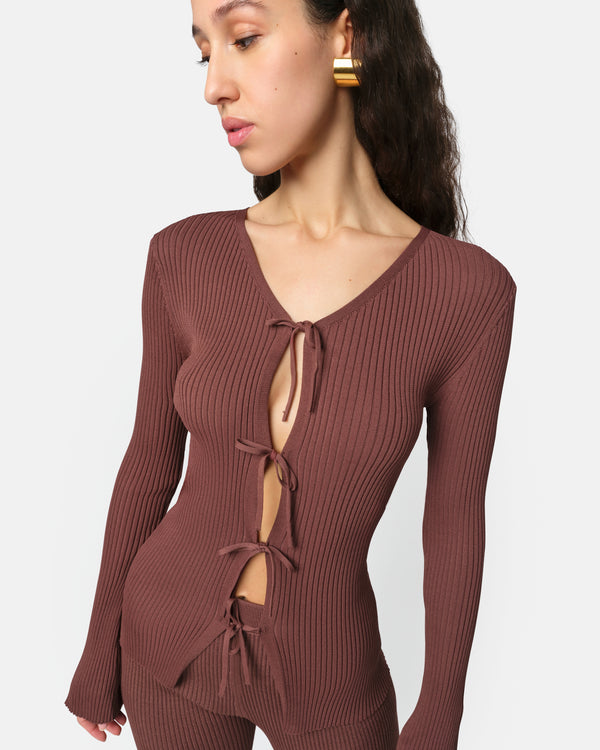 Apparis Wren Tie Cardigan Clay