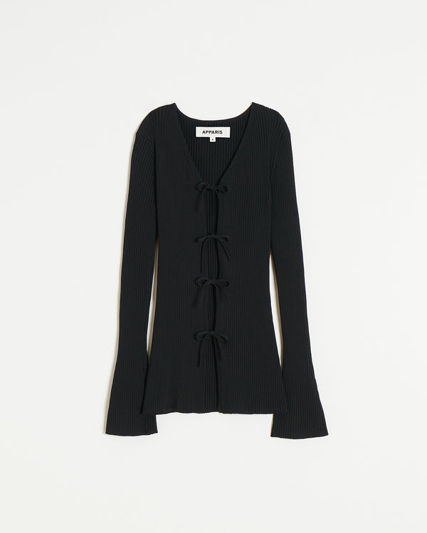 Apparis Wren Tie Cardigan Noir