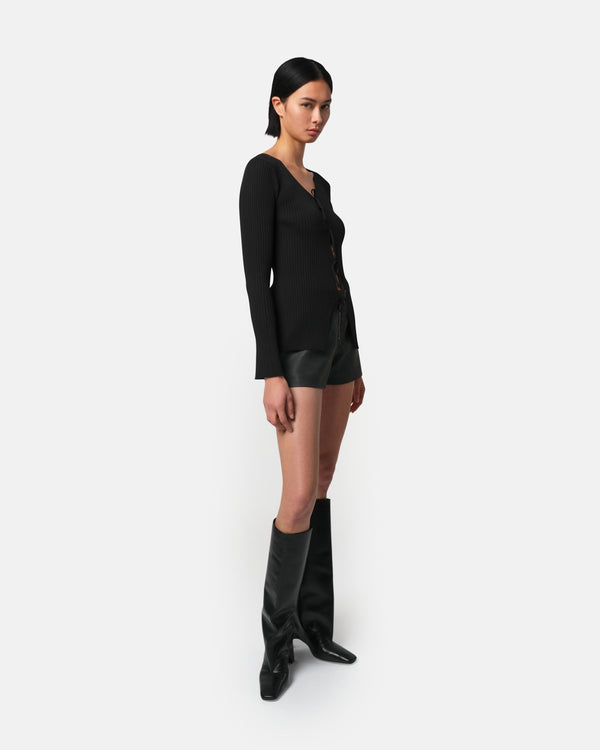 Apparis Wren Tie Cardigan Noir