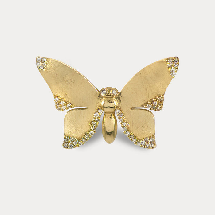 apples & figs 14k Gold & Diamond BUTTERFLY SINGLE STUD