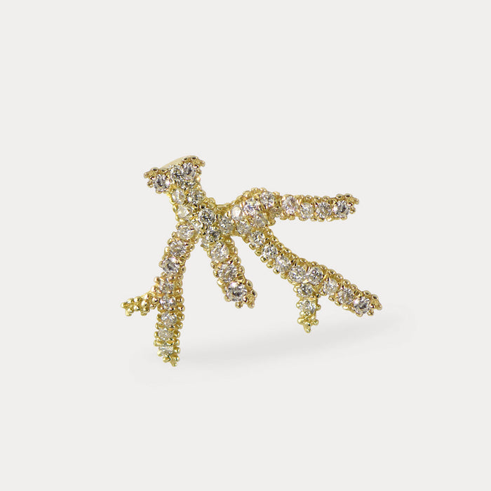 apples & figs 14k GOLD & DIAMOND CORAL SINGLE STUD