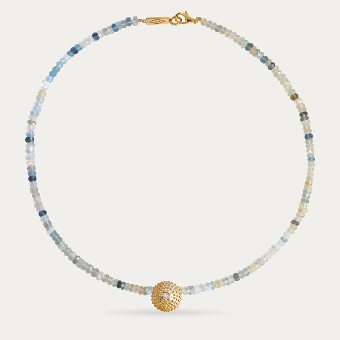 apples & figs AQUAMARINE SEA URCHIN NECKLACE