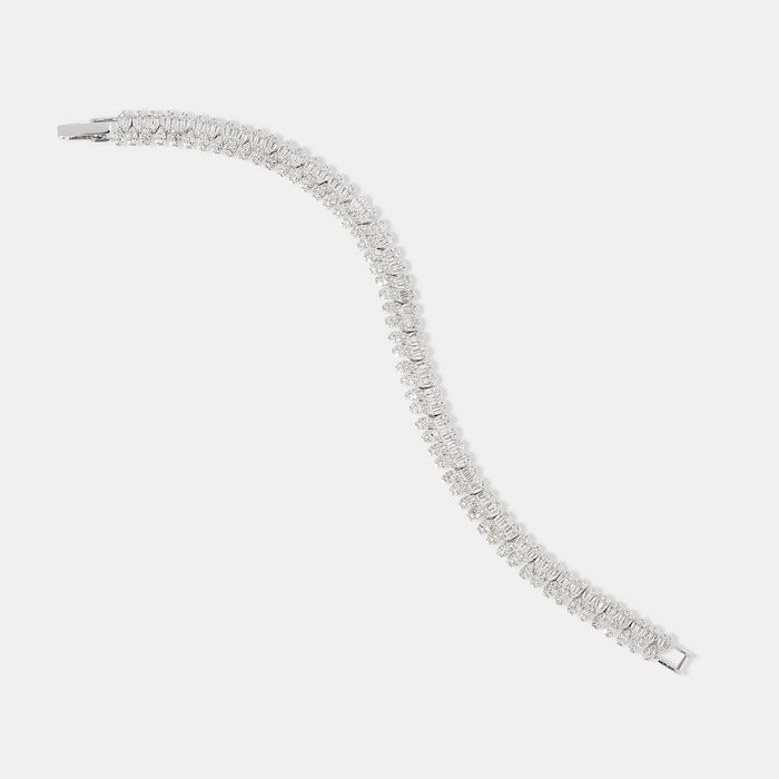 apples & figs Baguette Drop Tennis Bracelet