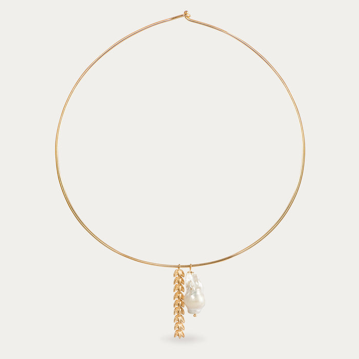 apples & figs BAROQUE PEARL & SEAWEED CHOKER