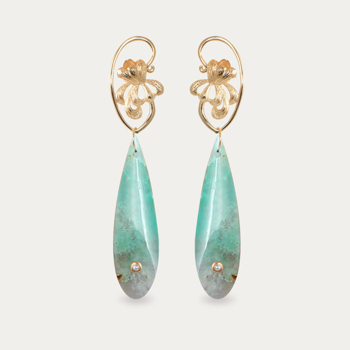 apples & figs BLOSSOM CHRYSOPRASE DROP EARRINGS