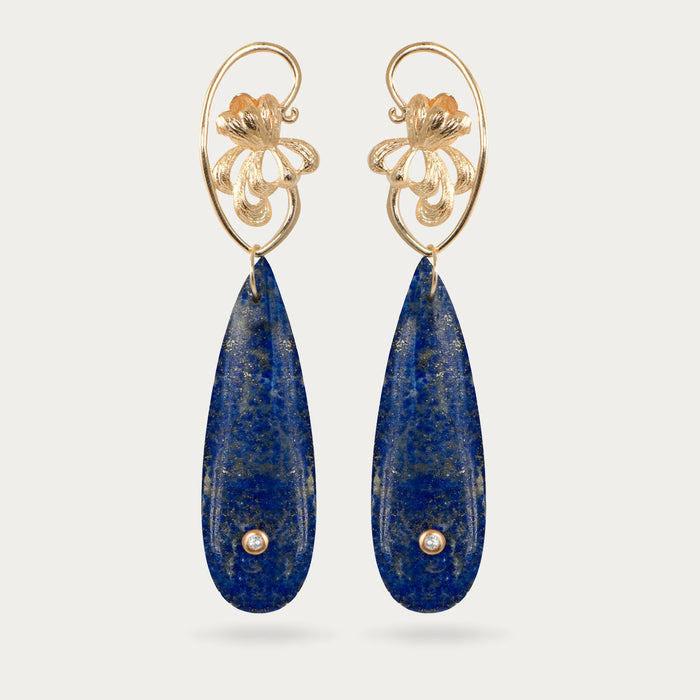 apples & figs Blossom Lapis Lazuli Drop Earrings