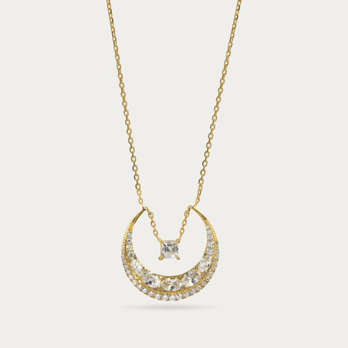 apples & figs CELESTIAL CRESCENT SWING NECKLACE