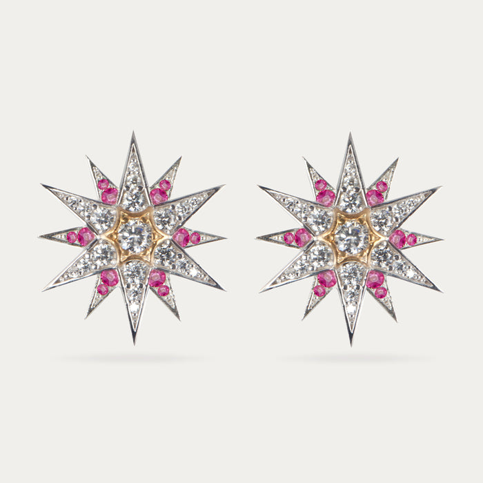 apples & figs CELESTIAL STARS RUBY STUDS