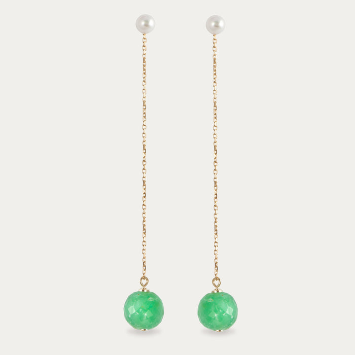 apples & figs CHRYSOPRASE & PEARL DROP EARRINGS