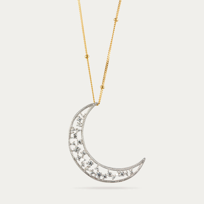 apples & figs Crystal Crescent Moon Pendant