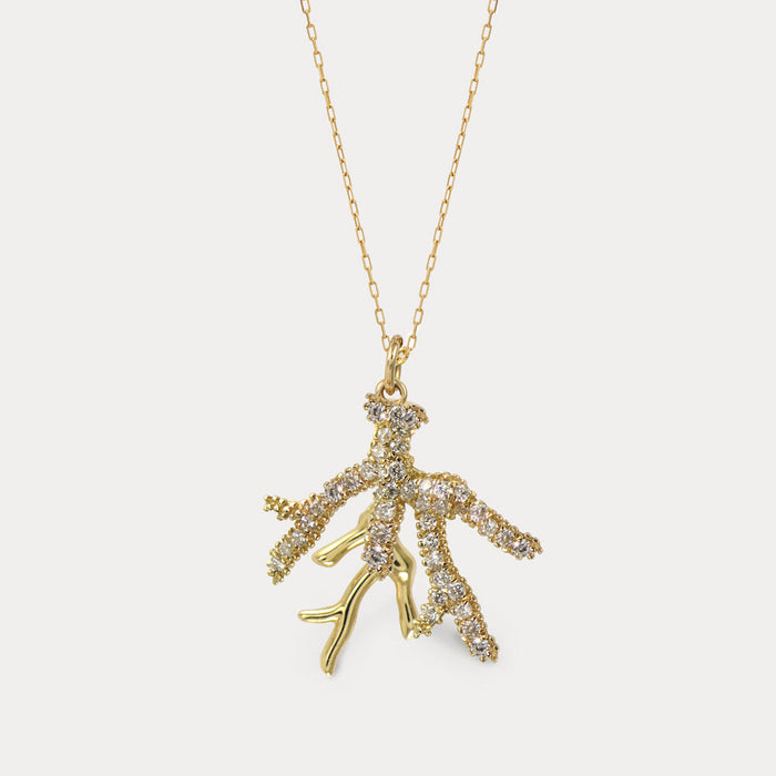 apples & figs DIAMOND CORAL REEF 14K GOLD PENDANT