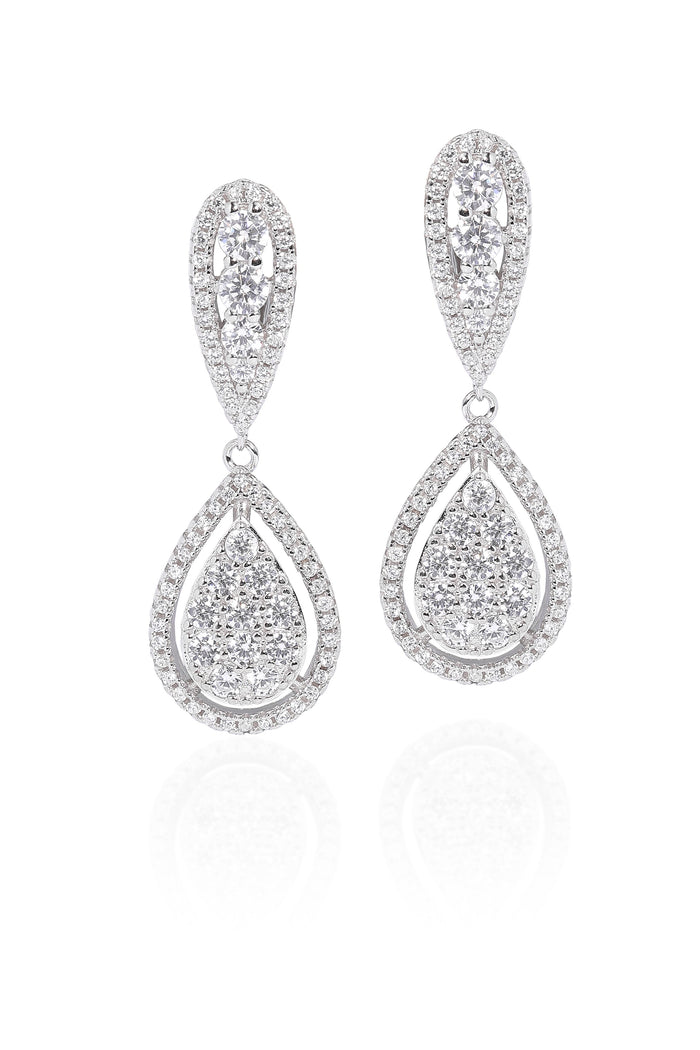 apples & figs Eden Pear Pavé Earrings