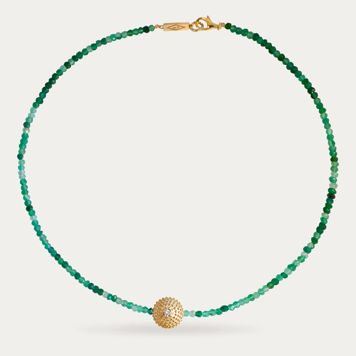 apples & figs Emerald Sea Urchin Necklace