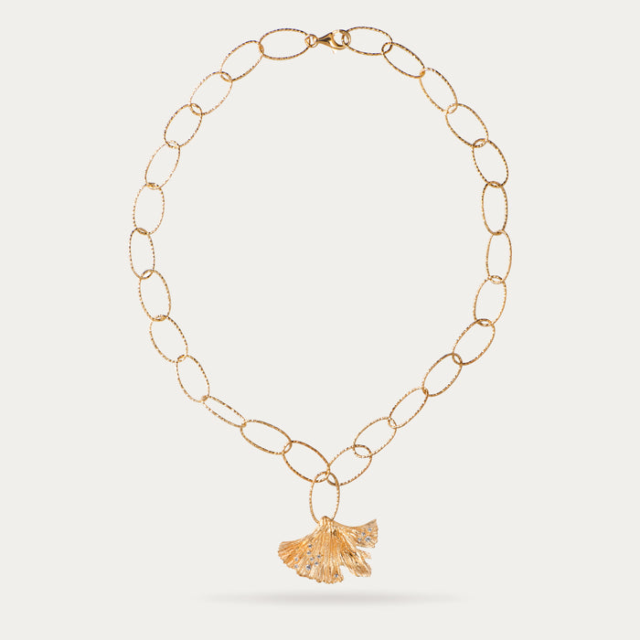 apples & figs Ginkgo Chain Vermeil Necklace
