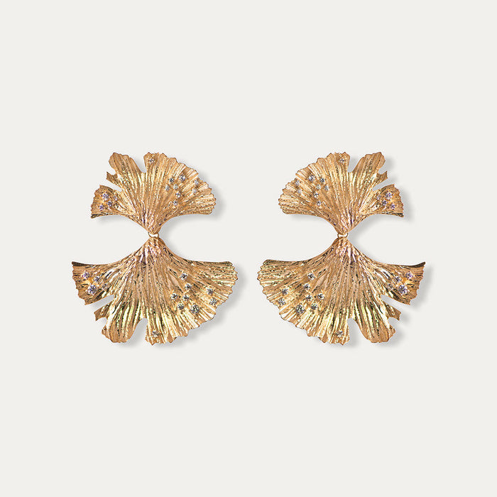 apples & figs Ginkgo Golden Hues Vermeil Earrings