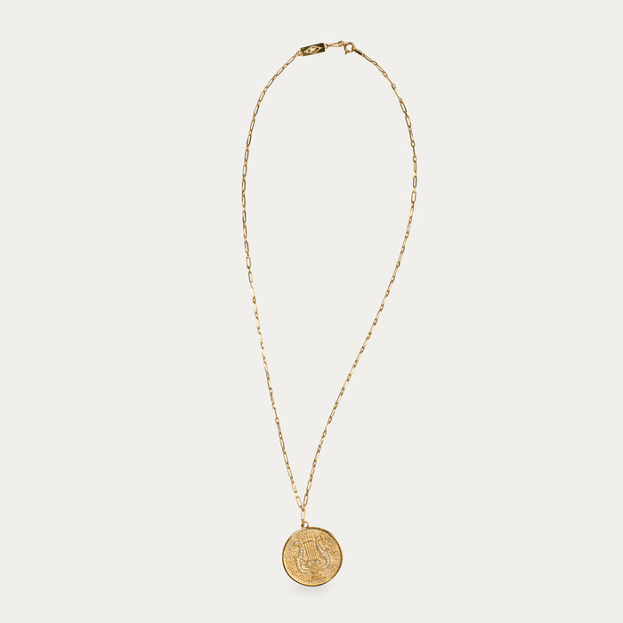 apples & figs GOLDEN LYRE COIN NECKLACE